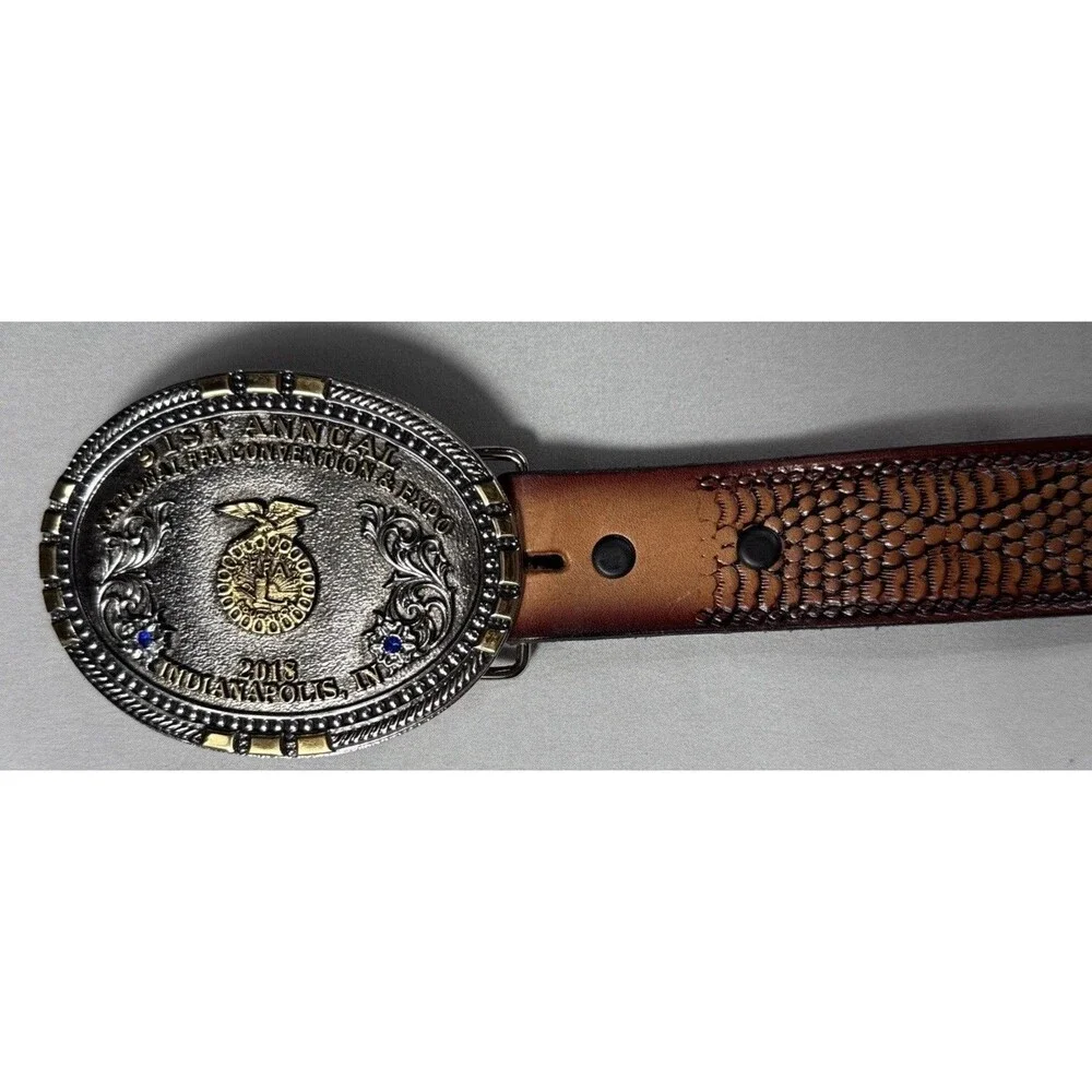 FFA Convention Belt Buckle 2018 Indianapolis Western AG Leather Belt & Buckle